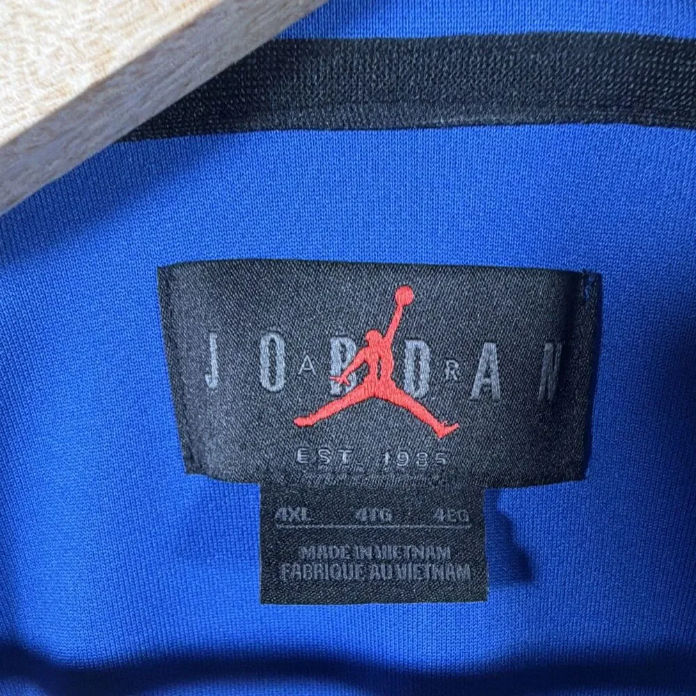 Jordan Men’s Blue/White Colorblock Track Jacket 2XL Regular Full Zip Mock Neck